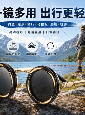 ND旋转可调节亮度减光偏光墨镜