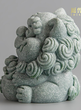 茶宠风狮爷办公客厅鱼缸砂石礼品摆饰青开业造景装饰摆设