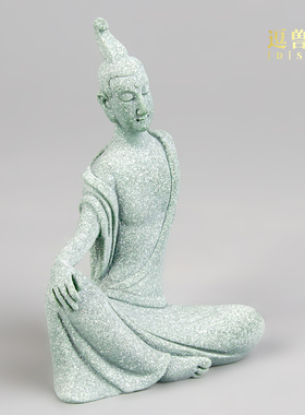 造景自男摆件青菩萨国潮砂石在茶室园艺飞天桌面装饰品鱼缸敦煌