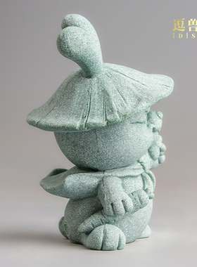 茶宠兔子砂石办公造景家居青鱼缸装饰假山国潮桌面摆放摆件