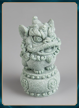 书房造景中式家居麒麟砂石装饰新桌面鱼缸摆设青摆件茶宠