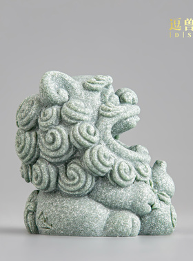 装饰福禄风狮爷造景摆件中式鱼缸青桌面摆设饰品家用砂石新