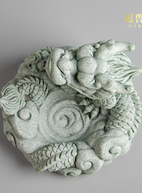 摆件点香器桌面香炉插腾龙家用云海装饰砂石线香青熏室内