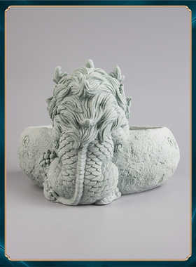 流水摆件国潮装饰鱼缸器办公麒麟中式家居创意精品砂石创意吐财青