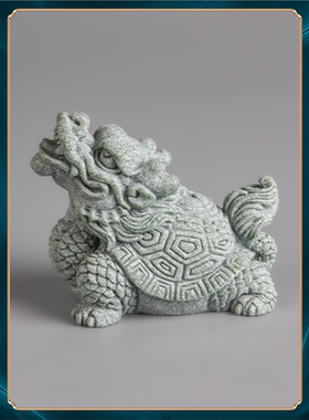 鱼缸家居装饰摆件小龙金钱砂石造景青假山龟茶桌面宠鳄鱼