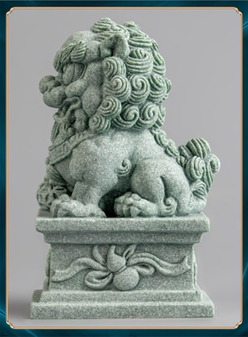 家居装饰品镇店摆设鱼缸礼物造景桌面招财摆件狮子砂石青