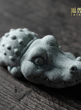 假山摆件青造景茶宠砂石大金融桌面装饰鳄家居鳄鱼鱼缸动物