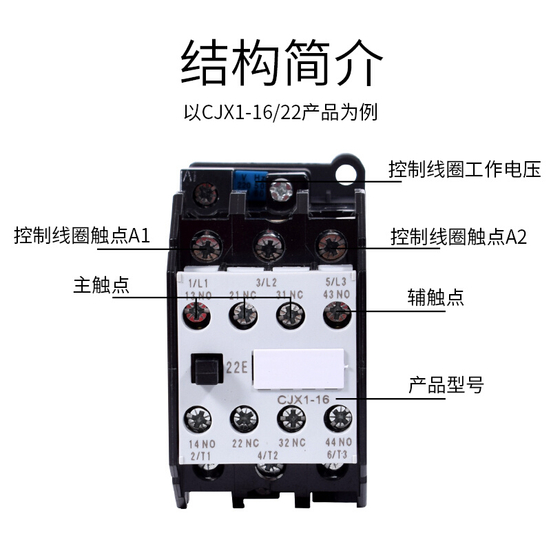 。交流接触器CJX1-22/22 09 12 16A 3TF40 41 42 43 220V 380V银 - 图3