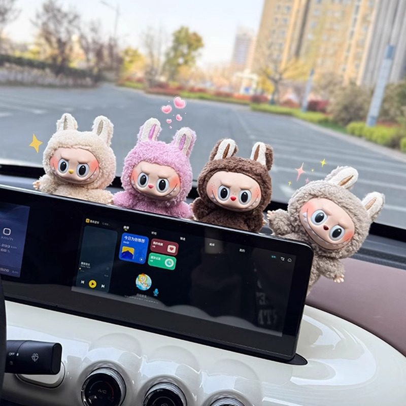 汽车中控屏趴趴拉布布泡泡玛特车载摆件显示屏幕装饰车内饰品可爱,淘宝优惠券,粉丝福利购,淘宝优惠卷