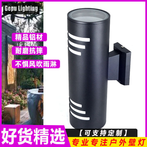 户外壁灯室外防水双头花园别墅外墙庭院灯门口过道露台圆形铝材灯 - 图1
