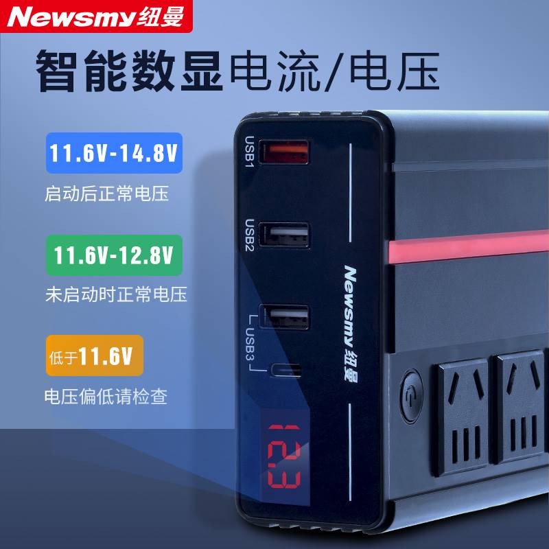 纽曼车载充电器快充点烟器转换插头逆变转换器12V24V转220大功率 - 图2