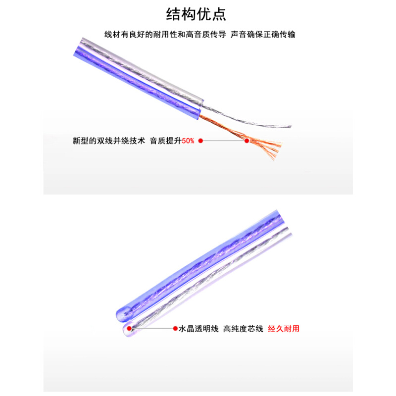 精选透明水晶音箱广播音响扬声器喇叭连接线家用吊顶装修工程