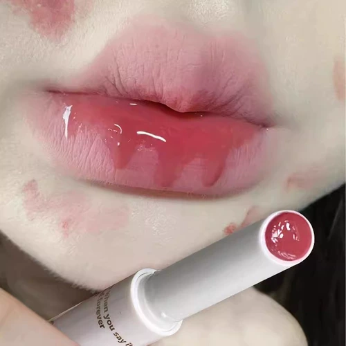 Вы сначала попробуйте нажать на помаду твердый увлажняющий губной глазурь Зеркальный водный свет, не придерживаясь чашки, лицо студенческой вечеринки белое