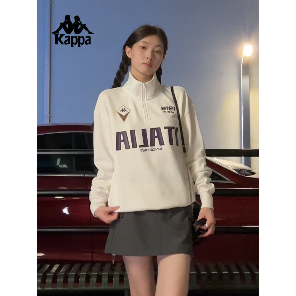 Kappa卡帕背靠背新款复古运动卫衣男休闲上衣针织半拉链套头衫女,淘宝优惠券,粉丝福利购,淘宝优惠卷