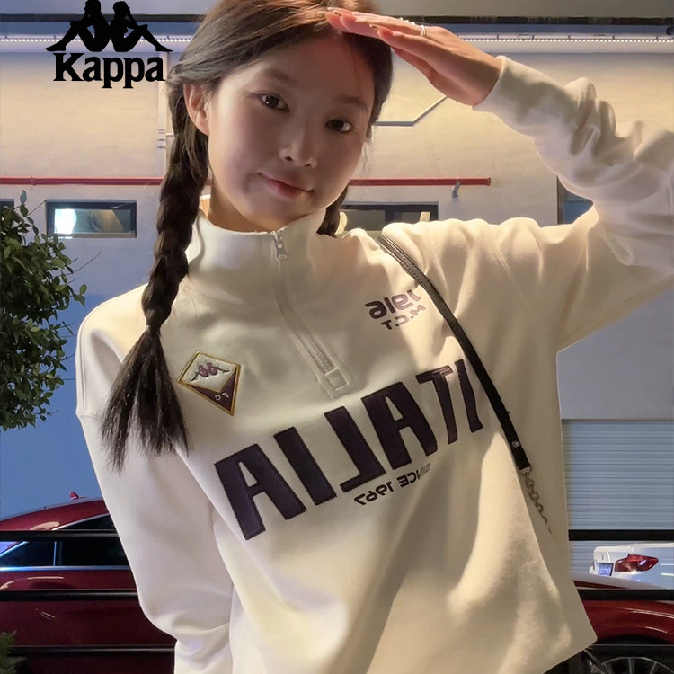 Kappa卡帕背靠背新款复古运动卫衣男休闲上衣针织半拉链套头衫女,淘宝优惠券,粉丝福利购,淘宝优惠卷