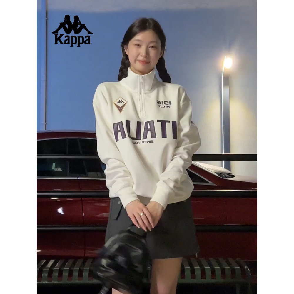 Kappa卡帕背靠背新款复古运动卫衣男休闲上衣针织半拉链套头衫女,淘宝优惠券,粉丝福利购,淘宝优惠卷