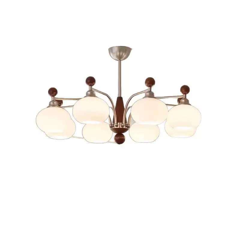 中古复古实木客厅设计师柿子吊灯中古风法式奶油风卧室客厅餐厅灯,淘宝优惠券,粉丝福利购,淘宝优惠卷