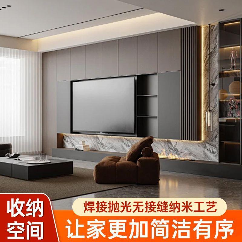 Modern embedded home decoration TV niche 65/75/85/100 inch whole wall TV cabinet