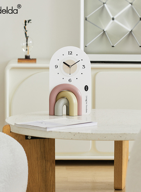 Mandeld家居入户玄关装饰摆件现代奶油风客厅电U视柜轻奢高档时钟