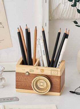 创意笔筒收纳盒轻奢高级感可爱办公室桌面摆件装饰品生日礼物男女