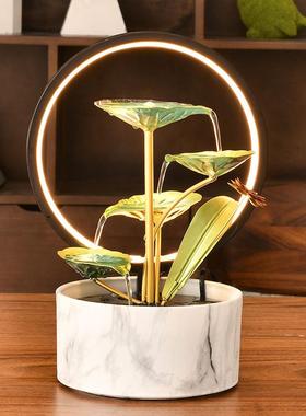 风水轮流水生财循环水摆件装饰客厅玄关乔迁新居礼品