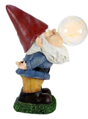 跨境爆款花园装饰摆件小矮人侏儒雕像太阳能灯户外庭院树脂工艺品