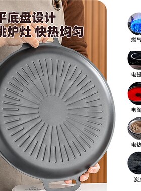 烤盘户外烤肉盘家用铁板烧盘烧烤卡式炉露营专用不粘烤肉煎烤盘