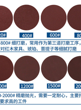 5寸砂纸片125mm气动打磨机植绒砂皮圆形拉绒圆盘木工打磨抛光沙纸