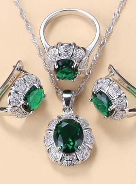 Bridal Necklace And Earrings Jewelry Sets For Women Fashion