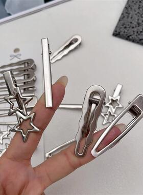 Sliver Metal Hair Clips Women GirlsDuckbill Hairpin Personal