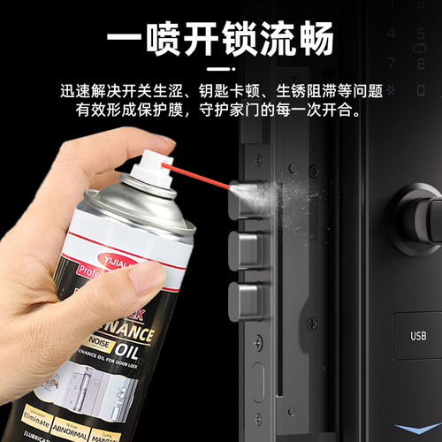门锁专用润滑剂锁芯防盗门钥匙孔养护油门窗合页家用除锈清洗喷剂 - 图1