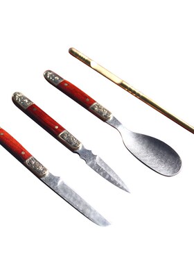 印度小叶紫檀g大号茶道四君子茶夹茶铲实木功夫茶具茶道茶盘零配