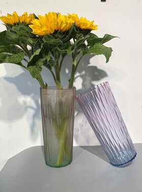 颜值家用客厅花摆件档创意鲜花百合水养富贵竹花透明插花