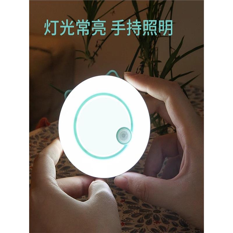 智能人体自动感应小夜灯充电式声控光控卧室床头家用过道无线台灯 - 图1