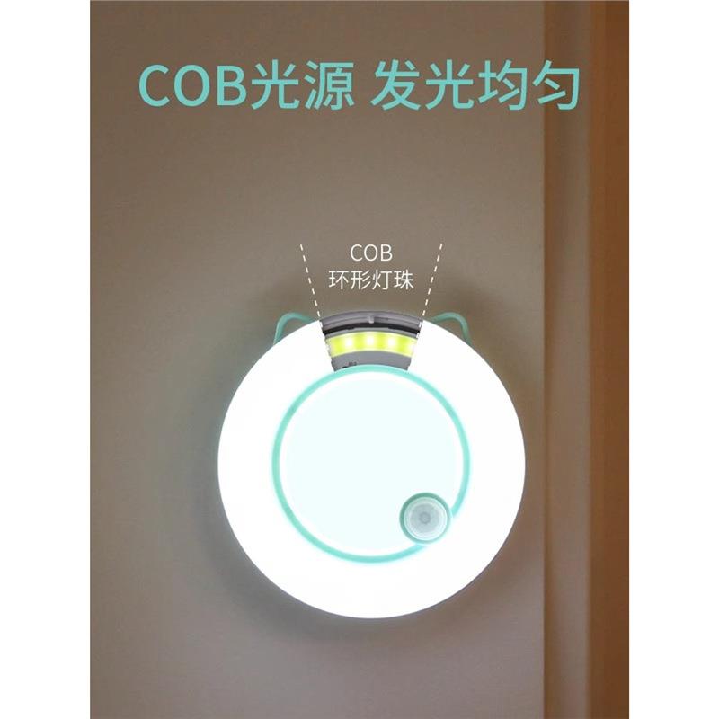 智能人体自动感应小夜灯充电式声控光控卧室床头家用过道无线台灯 - 图2