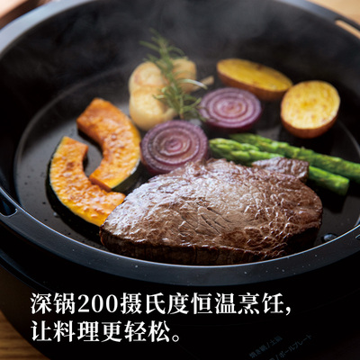 日本西罗卡siroca多功能料理锅可拆减烟家用蒸煮炒煎电烤肉涮火锅