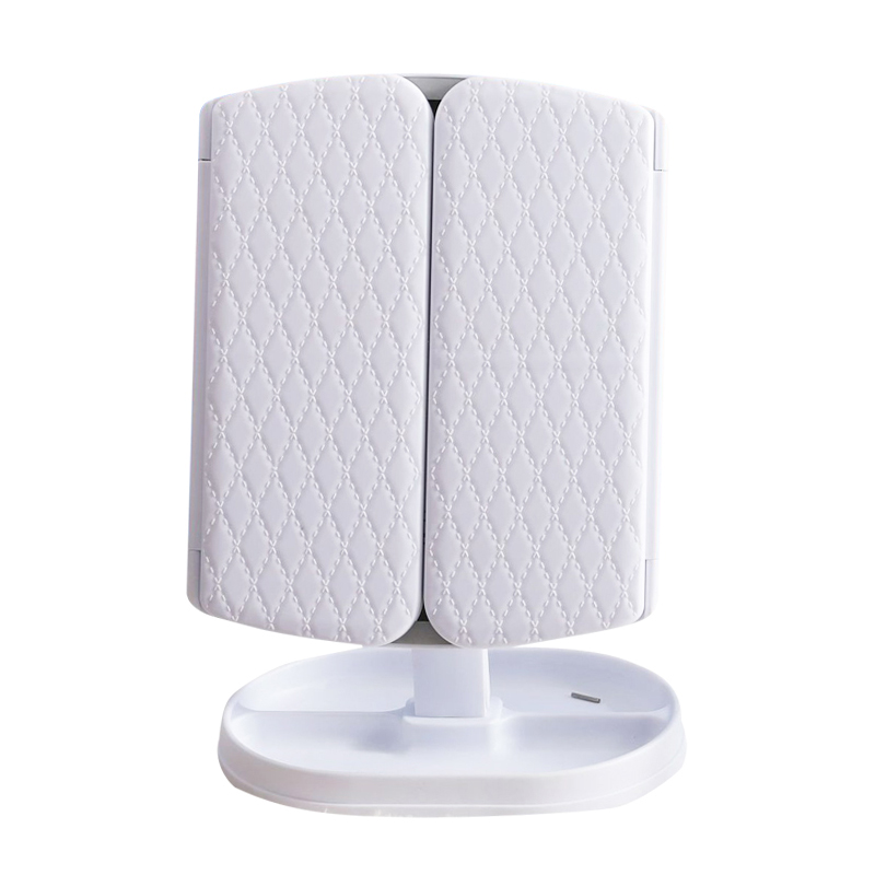 led化妆镜可折叠带灯梳妆桌面台式智能便携旅行宿舍充电补光镜子 - 图2