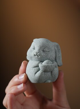 小动物章鱼缸青砂石摆件茶桌茶宠微景观造景装饰花宠花盆小狗青蛙