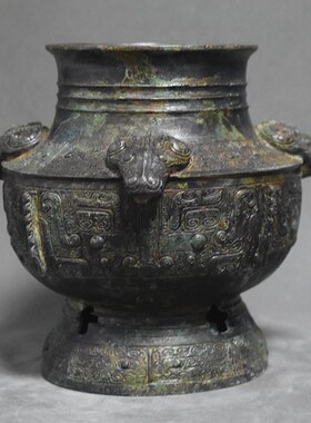 仿古青铜器四羊瓿纯铜容器工艺品摆件古代盛酒器酒馆展品装饰家居