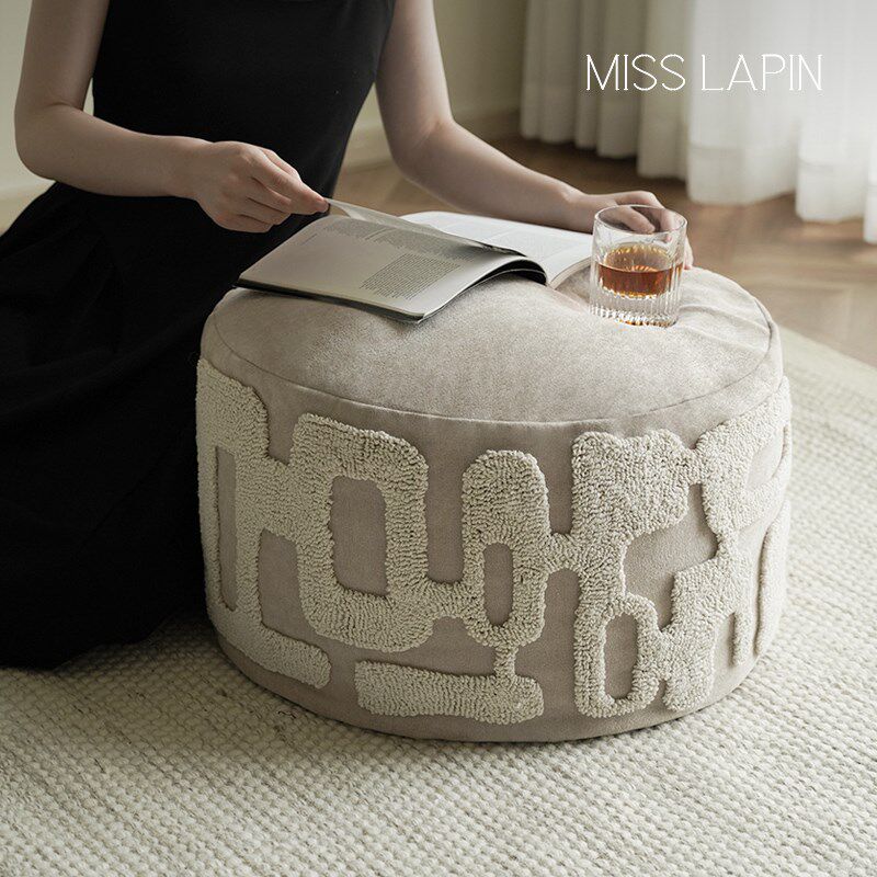 澜品山行米色东方立体绣坐墩可拆洗客厅墩子蒲团坐垫凳沙发垫,淘宝优惠券,粉丝福利购,淘宝优惠卷