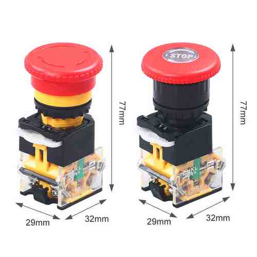 急停开关蘑菇头自锁LA38-11ZS电梯电源停止紧急按钮开关22mm - 图1