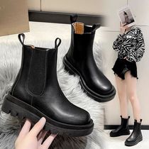 Chelsea Boots Chunky Boots Women Winter Shoes PU Leather Plu