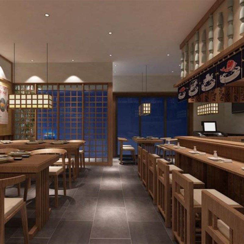 寿司店设计效果图 回转寿司日式餐厅日式餐馆日式料理餐饮店美食,淘宝优惠券,粉丝福利购,淘宝优惠卷