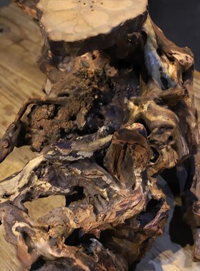 枯木风化根雕新中式n禅意桌面摆件玄关电视柜边几茶桌创意家居装