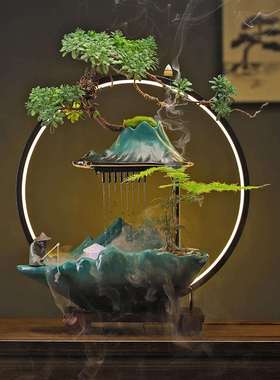 流水器招财生财摆件家居创意喷泉客厅办公室桌面乔迁店铺开业礼品