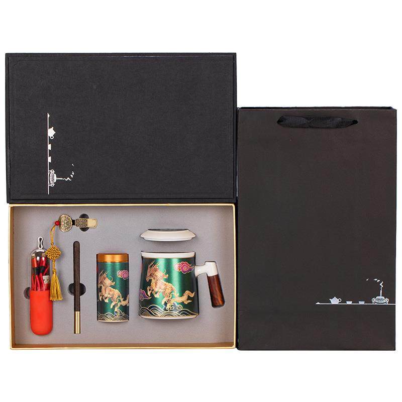 国风文化创意杯子陶瓷带过滤水杯实用节日商务活动伴手礼logo定制,淘宝优惠券,粉丝福利购,淘宝优惠卷