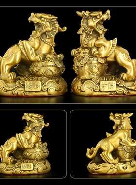 全铜貔貅一对摆件家居客厅玄关酒架店铺商铺办公室桌面装饰品礼品