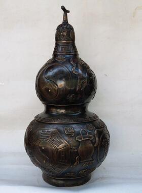 纯铜葫芦 大号铜葫芦摆件 工艺品 铜器用品 居家装饰品