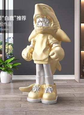 大型潮玩男孩大型落地摆件人物客厅沙发旁家居装饰品门店乔迁礼品