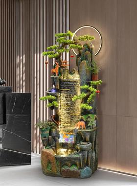 鱼缸水幕墙屏风流水摆件循环水客厅玄关落地装饰水景假山喷泉造景